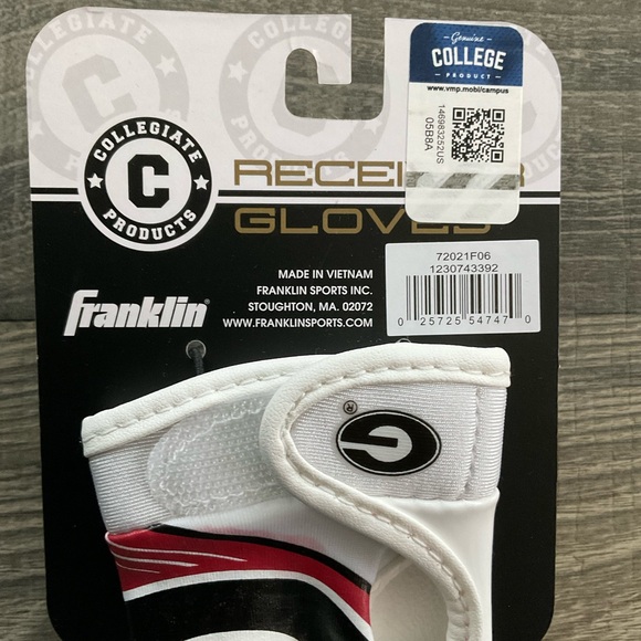 NEW Georgia Bulldogs NCAA Football Receiver Gloves Youth XS/S Franklin - Picture 4 of 6